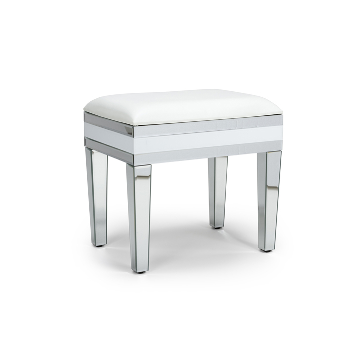 Liberty Mirrored Glass Dressing Table Stool - Click Image to Close